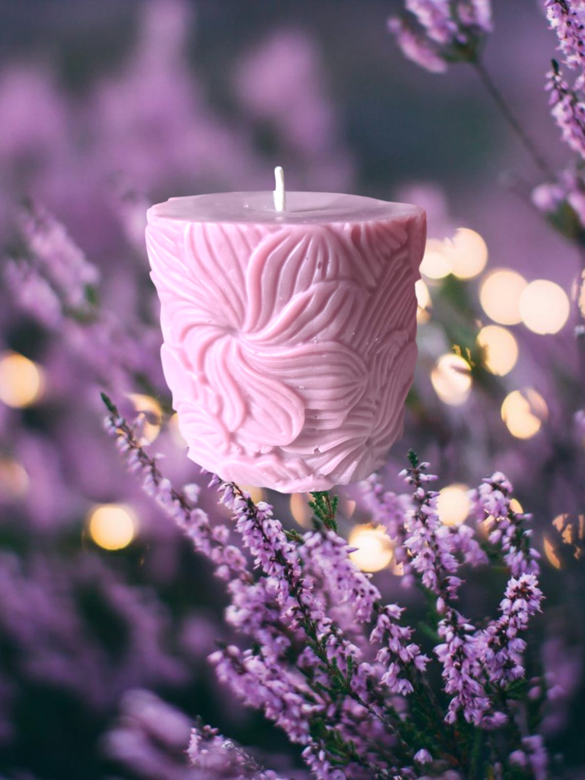 Flower pillar candle