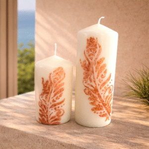 Terracotta Leaf Artisan Candle Set