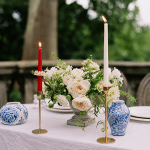 Taper Candle with Floral Accent