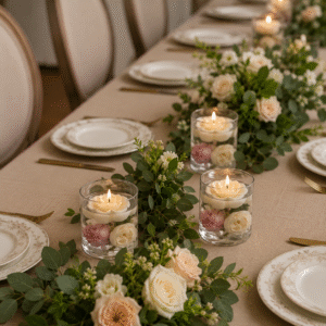 Floating Floral Glass Candle